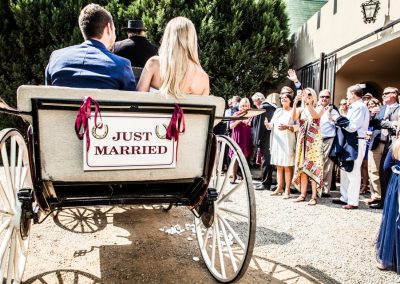 Fairytale wedding with horse and carriage